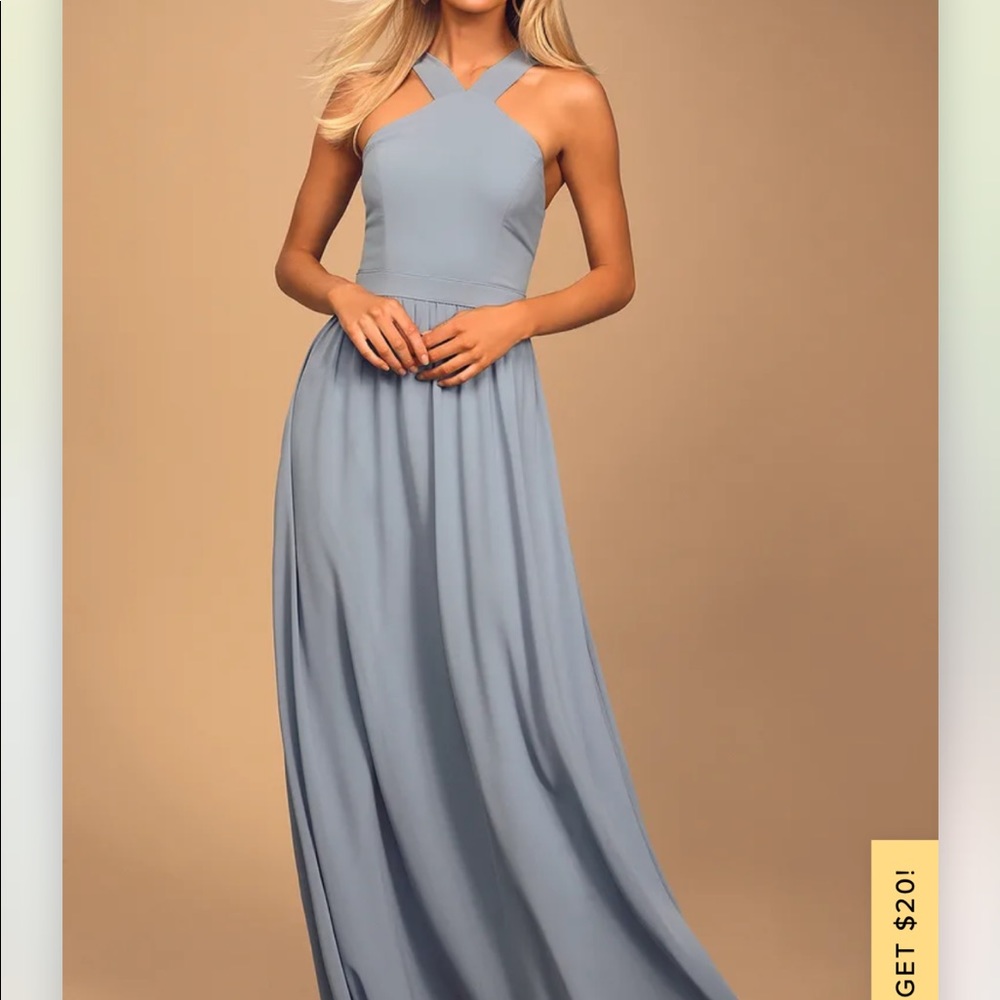 Air of Romance Light Blue Maxi Dress